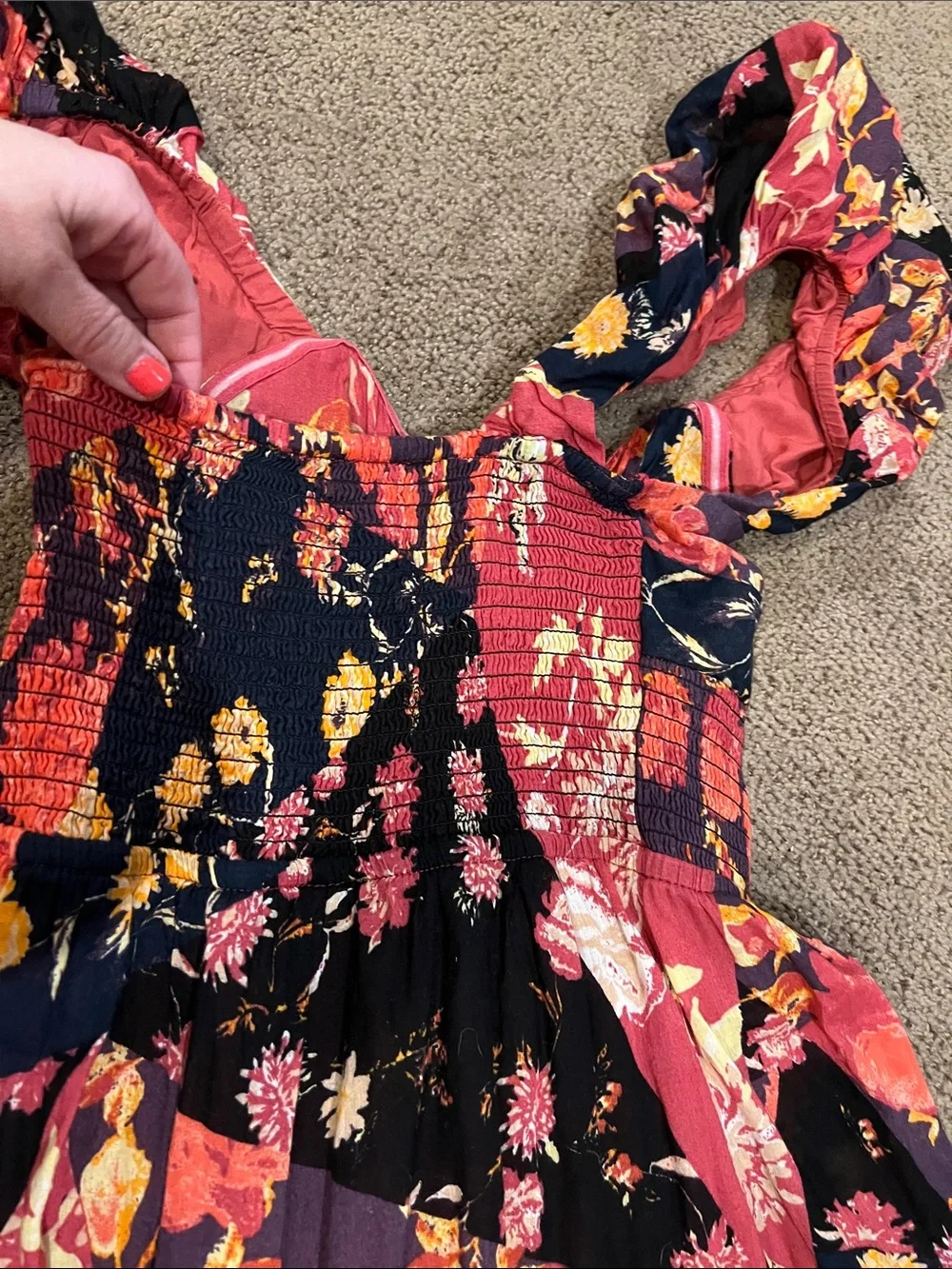 Free People Sun-drenched floral patchwork summer dress medium